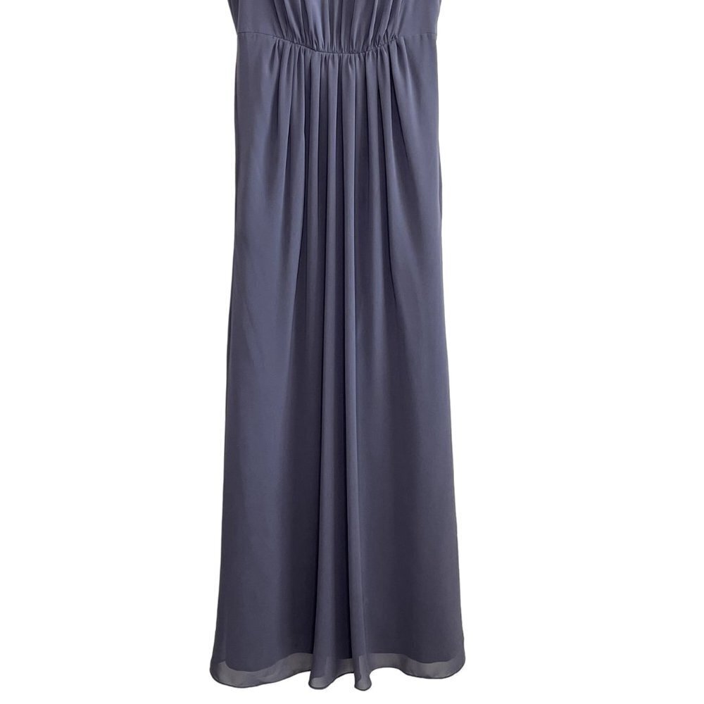 JENNY YOO Charcoal Gray Evening Maxi Dress with Spaghetti Straps Size 10 - Picture 6 of 12